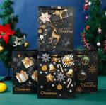 Rectangle 40gsm-150gsm Custom Cardboard Bags Bronzing Christmas Paper Bags With