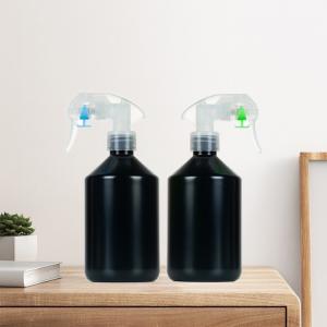 Quality 500ml Black Transparent plastic cylindrical smooth with white Transparent Spary for Spray Bottle wholesale