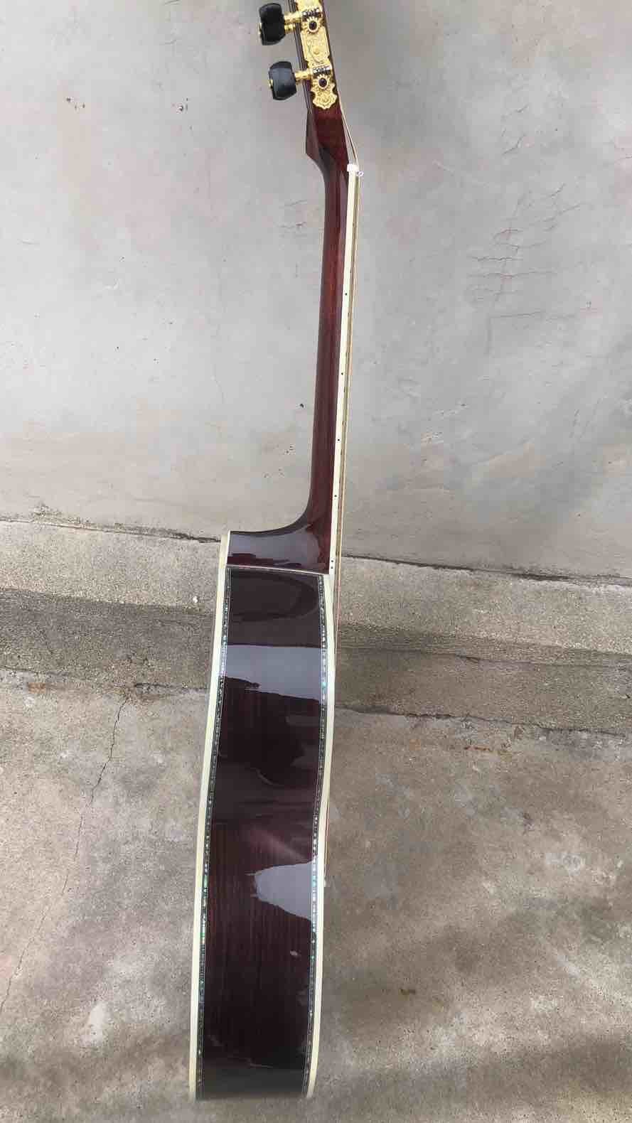 All Solid Spruce G00045 Guitar 39" Real Abalone Classic Acoustic Guitar in Sunburst Ebony Fingerboard