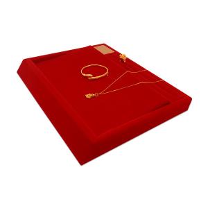 Quality Red Velvet Inside Flannelette Jewelry Display Tray 15*8*5cm wholesale