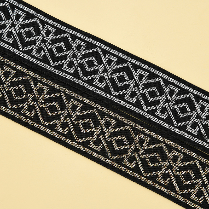 Vintage nylon jacquard ribbon custom logo knitted for waistband underwear elastic jacquard band