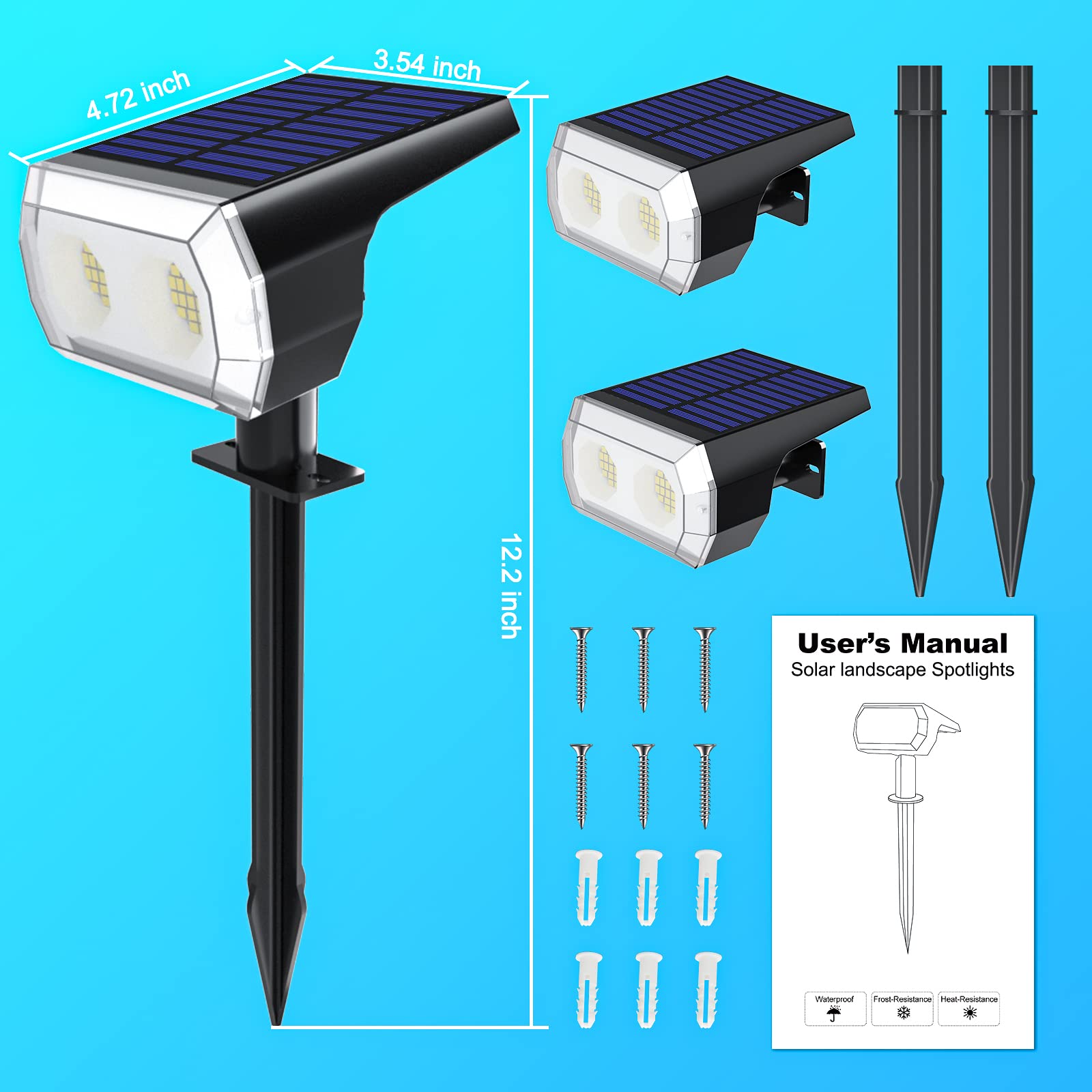 48LEDs 108 LEDs Solar Powered Landscape Lights 4 Light Modes