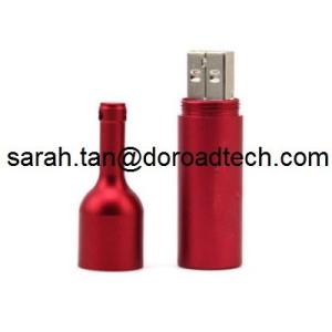 Quality Original High Quality Real Capacity Red Wine Metal Bottle USB Flash Drives wholesale