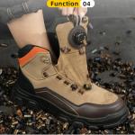 Microfiber Leather Safety Boots Black Safety Shoes Rubber Non-slip Work Shoes