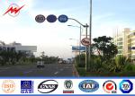 Galvanized Polyester Or Powder Coated Traffic Signal Light Pole Q345 Material