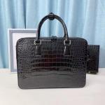 Authentic Crocodile Belly Skin Men's Classic Working Briefcase Genuine Alligator