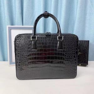 Quality Authentic Crocodile Belly Skin Men's Classic Working Briefcase Genuine Alligator Leather Male Large Top-handle Handbag wholesale