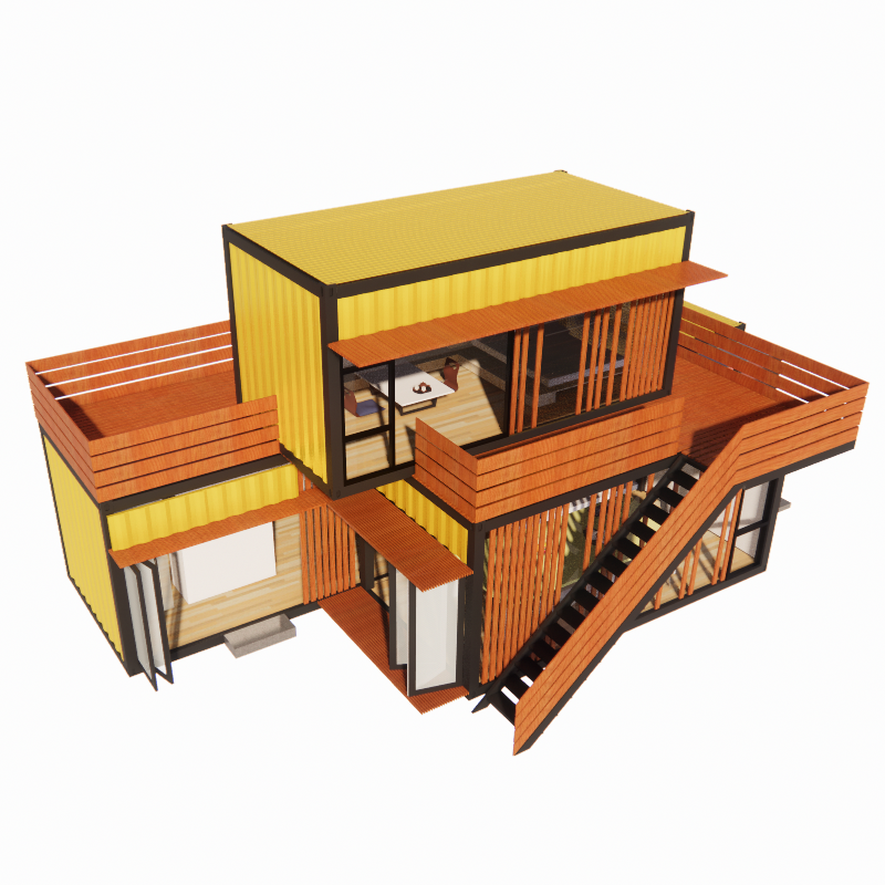 Customized Color Modern Luxury Prefabricated Steel Houses with Toilet Shop Custom Selection