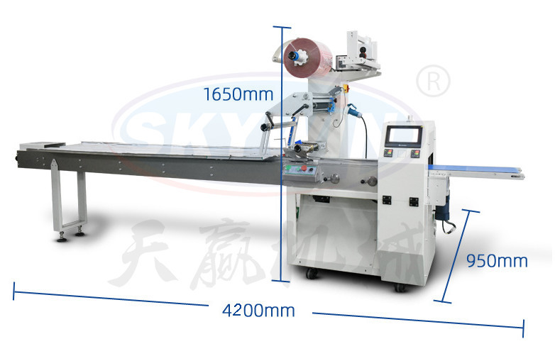 3 Servo Automatic Controlled Flow Pillow Biscuit Sugar Packing Machine Single Phase
