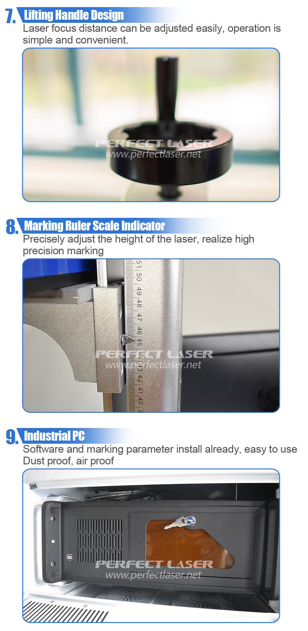 Stainless Steel Fiber Laser Engraver Air Cooled For Sanitary Ware / Tool Accessories
