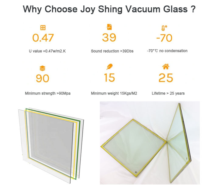 LOW-E Double Vacuum Glass 6.3mm 8.3mm 10.3mm Tempered Vacuum Glass Customized