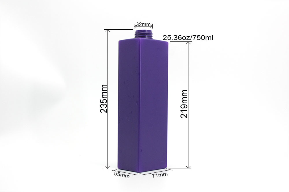 Purple 235mm 25.36oz 700ml HDPE Shampoo Pump Bottles
