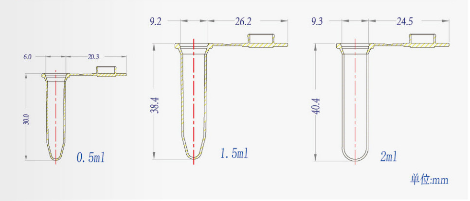 tubes,laboratory microtubes,spin tubes lock tubes for laboratory testing using,0.5/1.5/2.0ml