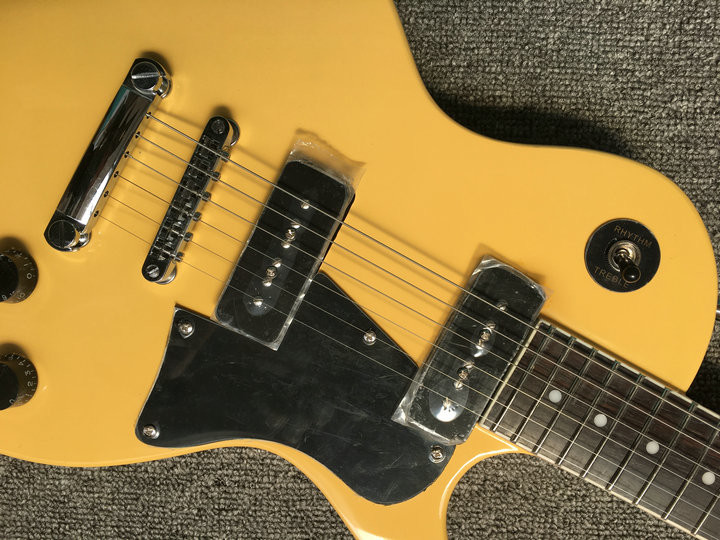Lp Junior electric guitar yellow color one piece bridge P90 pickups 22 dot inlay frets LP guitar