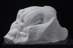 art sculptures with nature white marble, polished