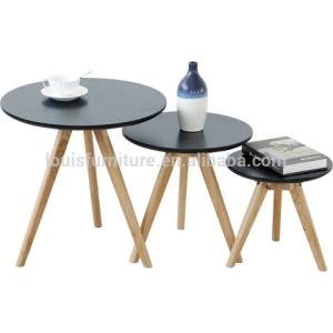 Quality Modern Round MDF Center Coffee Table With Solid Beech Wood Legs wholesale