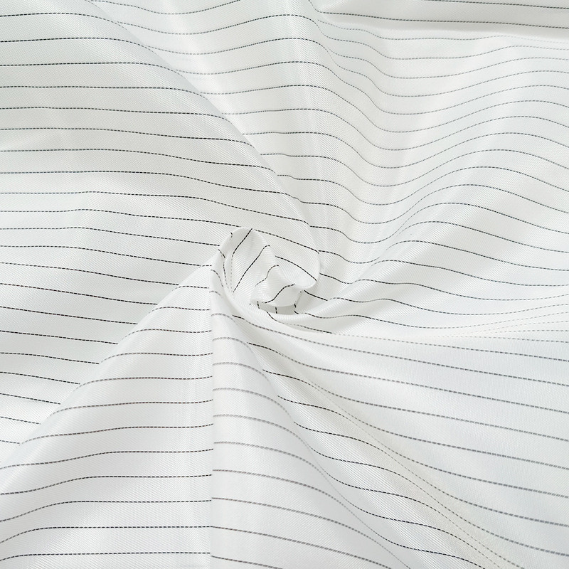 5mm Stripe Antistatic ESD Fabrics 99% Polyester 1% Conductive Carbon Fiber