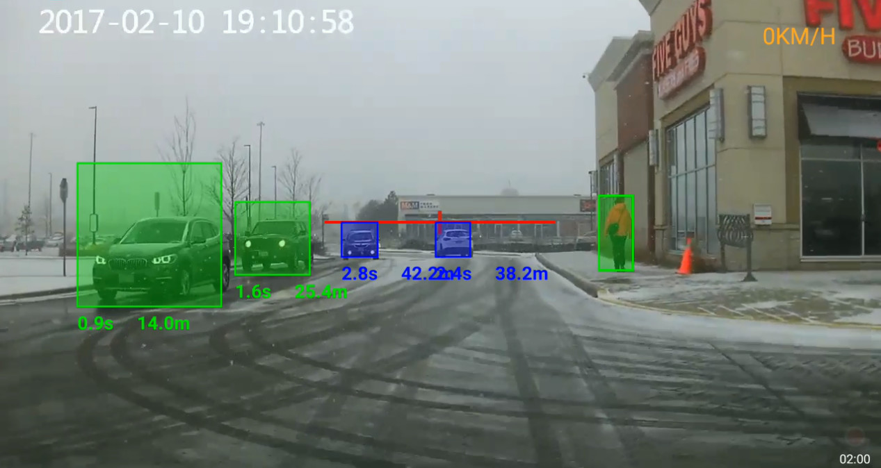 ADAS FCWS Auto DVR Camera System Lane Departure Warning 5 Functions In 1