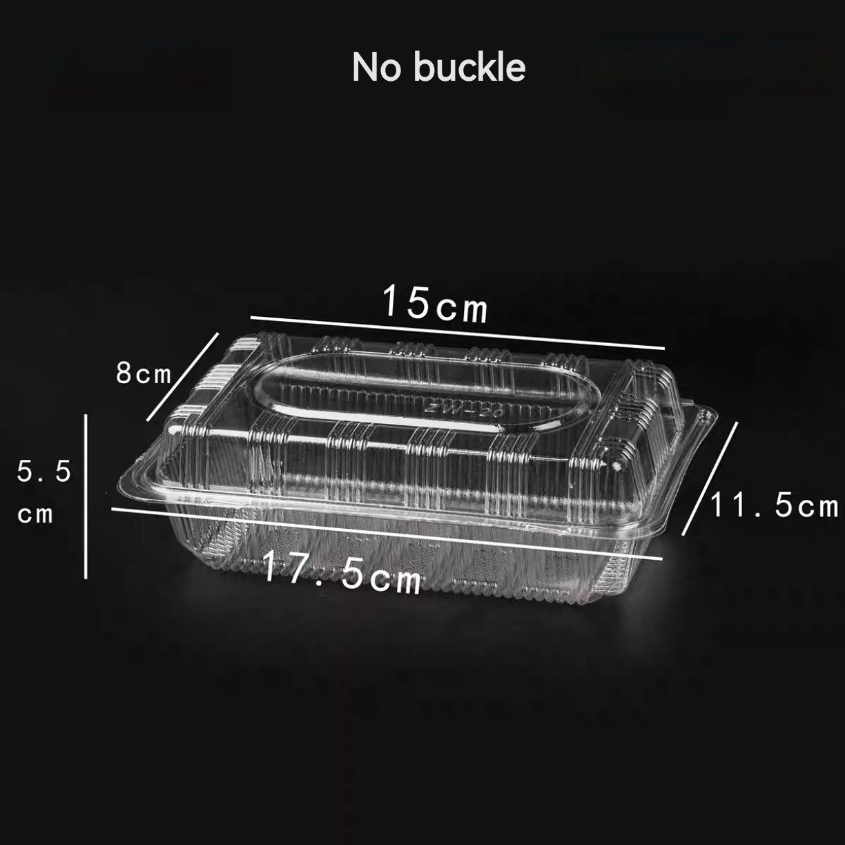 PET Rectangular / Square Transparent Hinge Clam Vacuum Formed Cake Roll Sushi Fruit Takeaway Transparent Box With Lid