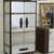 Retro H130cm Wood And Metal Wine Cabinet Industrial Display Cabinet