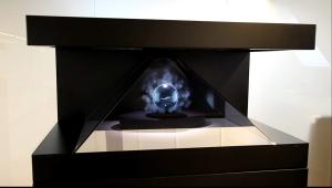Advertising 3D Holographic Display Pyramid Showcase Holocube With Audio