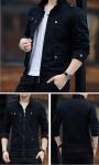 Windbreaker Winter Warm Turtleneck Outerwear Utility Solid Cotton Trendy Slim