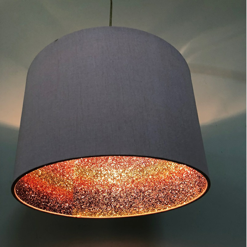 Pendant Drum Hardback Lamp Shade Colorful Glitter Inside 300*200mm
