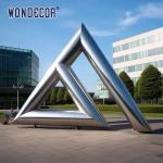 Large outdoor park forging metal modern geometric triangular stainless steel