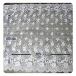Eco - Friendly Dyeing Wedding Dress Chantilly Lace Fabric , Ivory Repeated