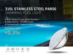 Quality PAR56 1700LM Stainless Steel Pool Lights 18W Waterproof wholesale