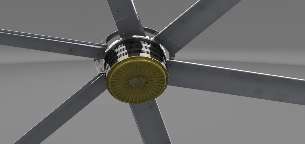 High Efficiency and Low Noise Hvls Fan with Permanent Magnet Synchronous Motor (PMSM) Motor