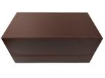 PU Leather Silk Material inside Tray Lock Closure Gold Color Hot Stamping Wood