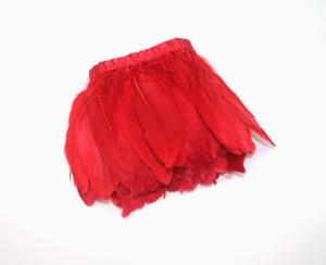 Quality Party Essential 1 Yard Dyed Goose Nagoire Feather Fringe Trimming with Satin Ribbon Tape wholesale