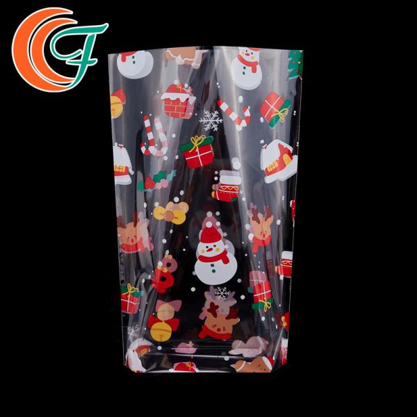 Custom Transparent Flat OPP CPP Laminated Bags Multicolor Printing Christmas