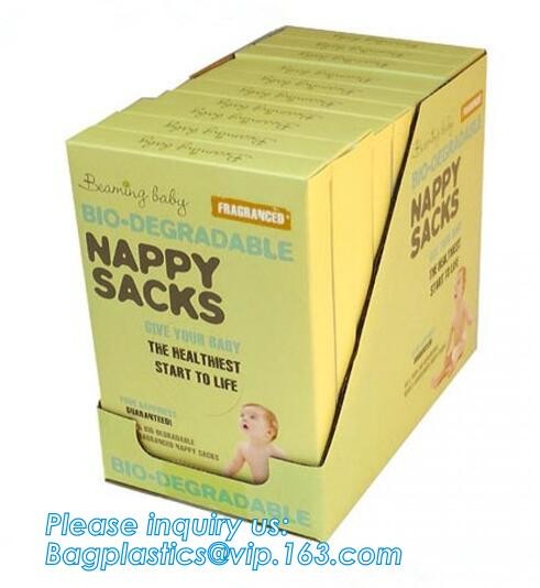 Easy-Tie Baby Disposable Diaper Sacks Bags,100% Biodegradable Diaper Bags with Baby Powder Scent, bagplastics, bagease