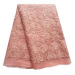 F50285 51-52" customizable metalic mesh lace fabric embroidered with beads for
