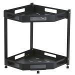 Black Kitchen Storage Shelves 2 Tier Corner Bathroom Countertop Organizer