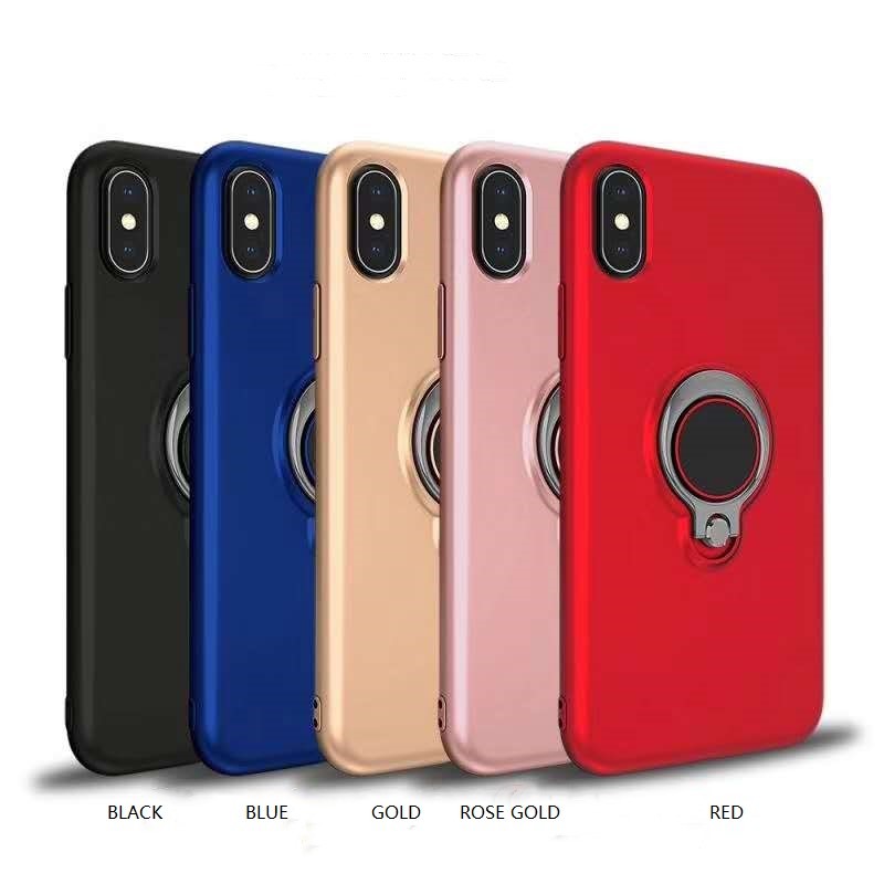 Paited Color Ring Magnetic Car Mount Holder Soft TPU Case Back Cover For Huawei P20 Lite Mate 10 Lite/NOVA2i Y7 PRIME