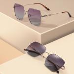 UV400 Protection Metal Frame Sunglasses Gradient Lens For Women