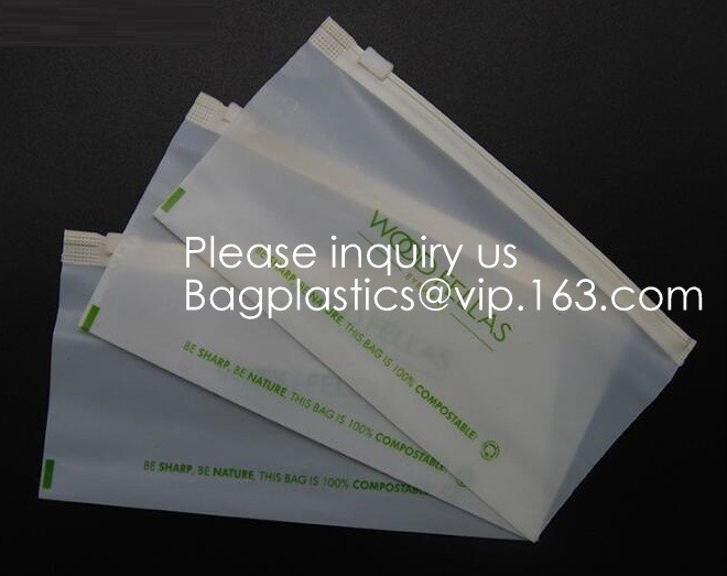 PLA compostable Clear poly custom printed plastic k bags,APPAREL Dress k Bag,garment packaging bag, bagease
