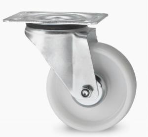 Quality 5 Inch White Nylon Trolley Wheels Nylon Castors Swivel Wheels 200kgs wholesale