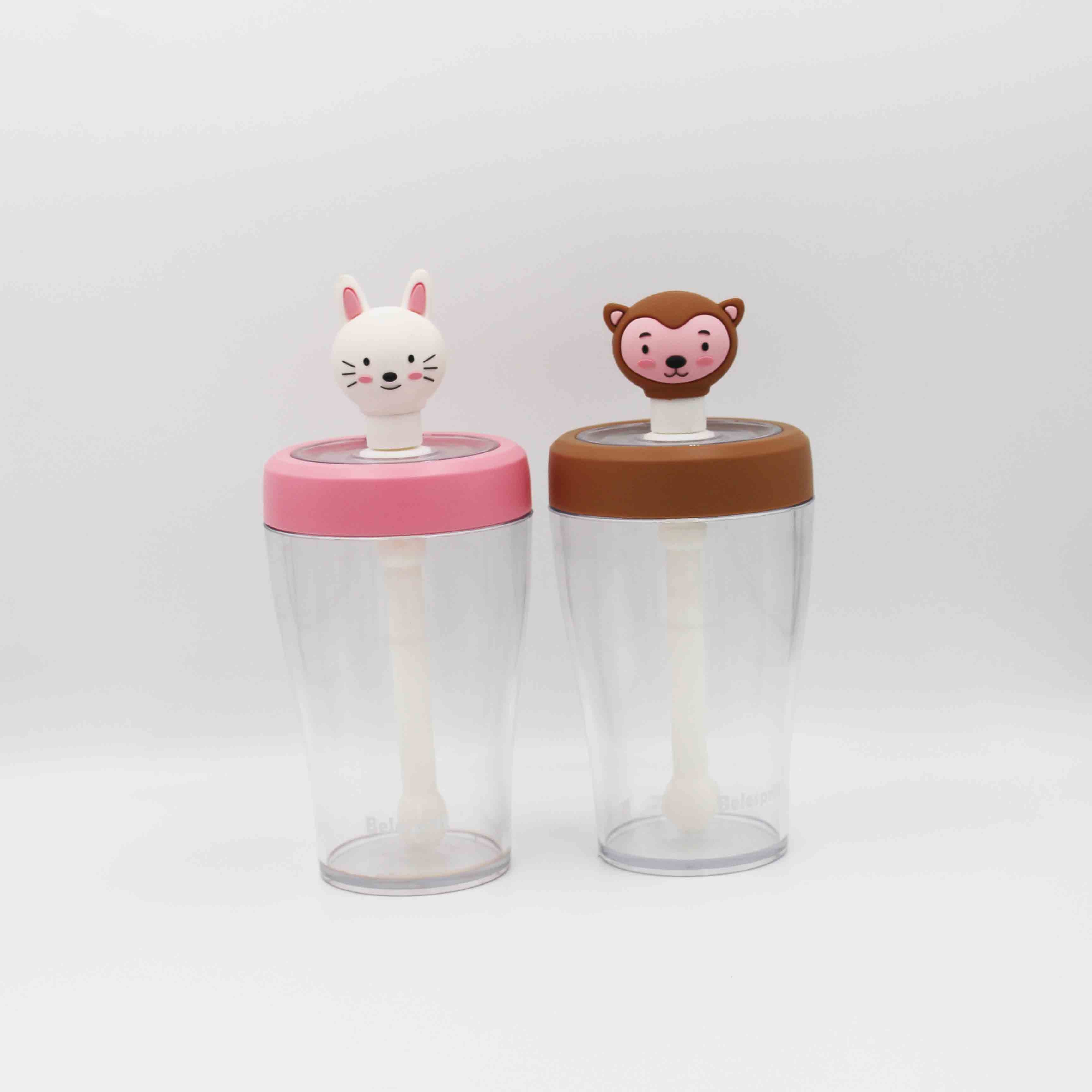 Eco Friendly FDA Plastic Straw Water Bottle Cartoon Type For Kids