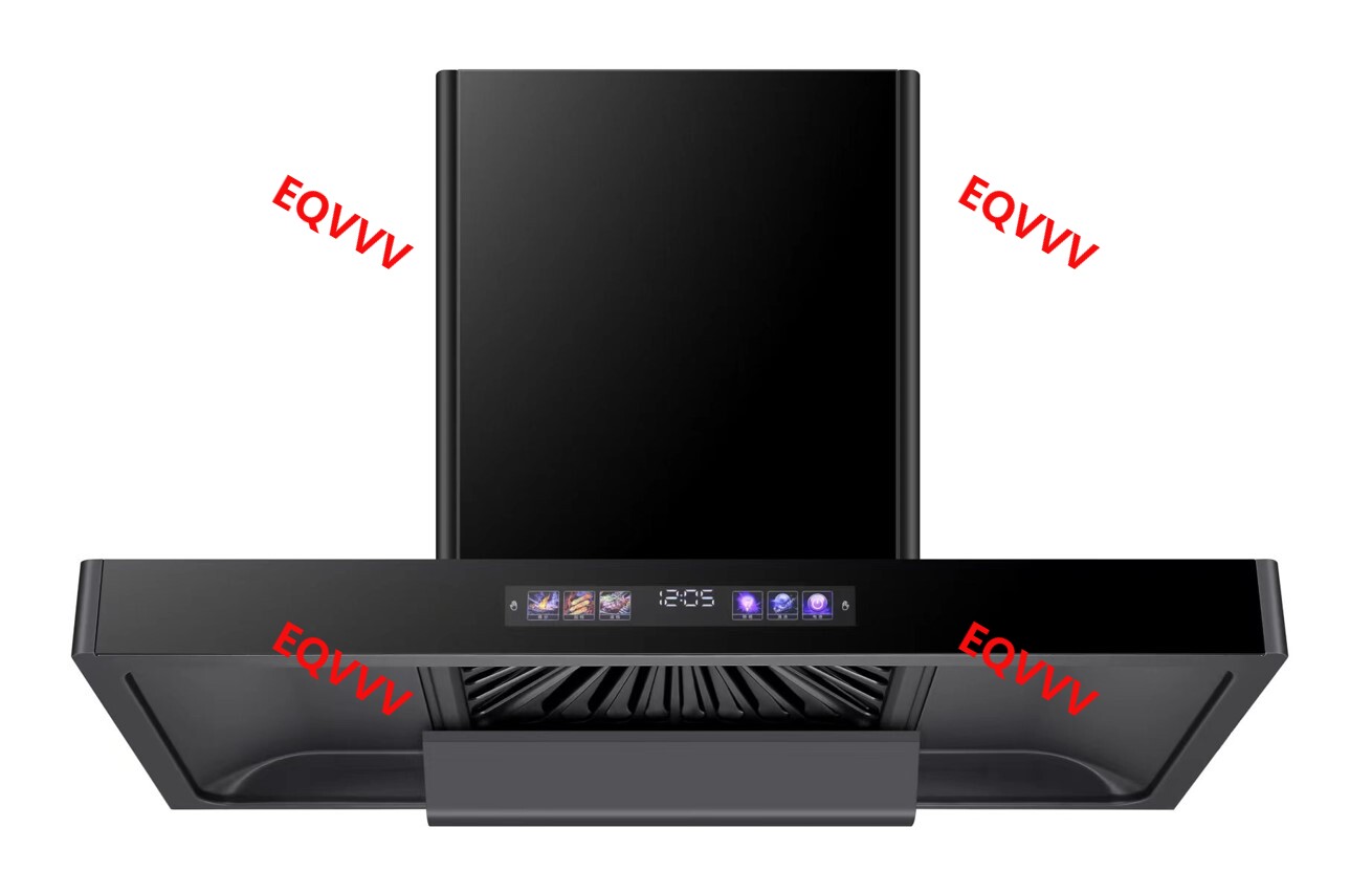 200W Electric T Shape Chimney Hood Stainless Steel Filter Low Noise Wall Mount Range Hood
