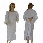 Long Sleeve Plastic Hospital CPE Disposable Isolation Gowns