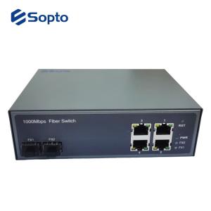 Quality 2 Fiber 4 UTP Ports 10/100/1000M Ethernet Media Converter wholesale