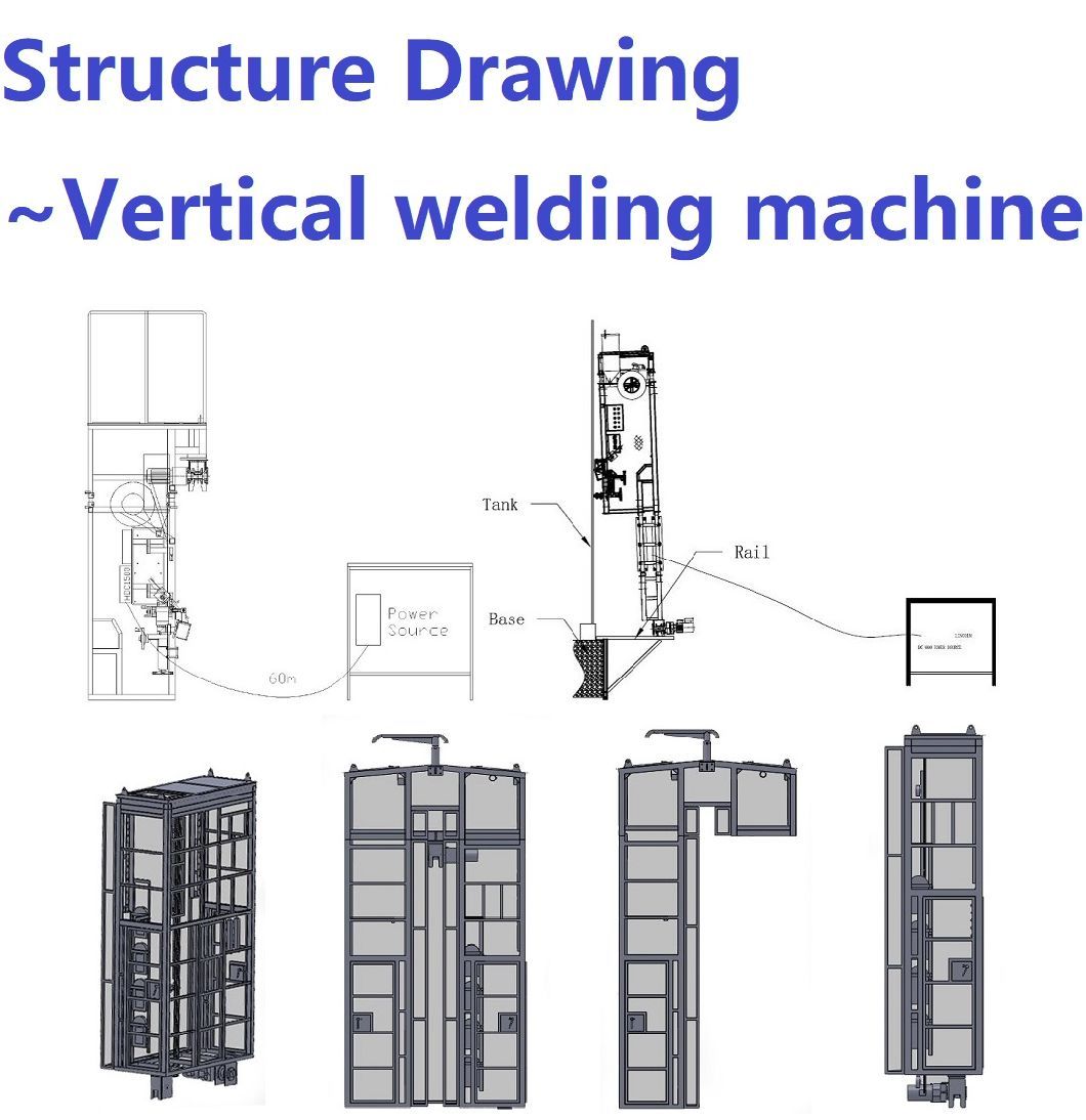Large Wincoo Tank Vertical Seam Welding Machine for Electro-Gas Oil Tank Construction Equipment
