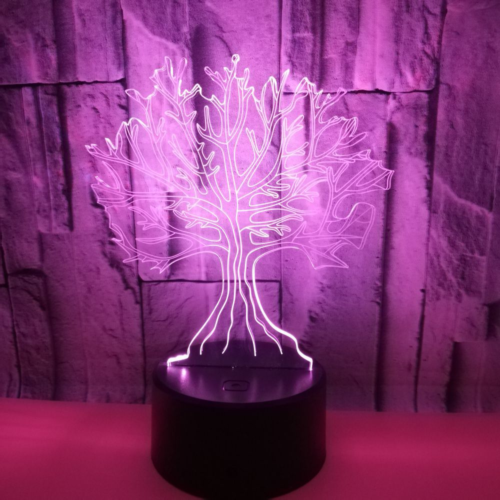 Foreign trade new big tree 3D light Colorful touch LED visual light Gift decoration atmosphere 3D small table lamp