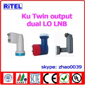 Quality Ku-band 2-port output TWIN LNBF, single LO and dual LO available wholesale