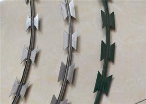 Quality Concertina Clipped Anti Explosion Razor Barbed Wire , Military Razor Wire wholesale