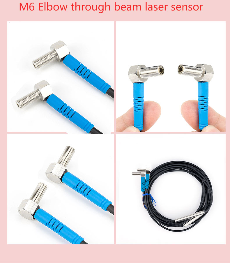 LUOSHIDA Small Through Beam Laser Sensor Elbow / Bend 90 Degree